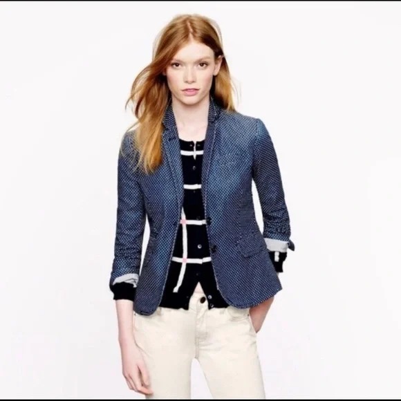 J Crew Schoolboy Polkadot Blazer size 0 - Picture 15 of 16